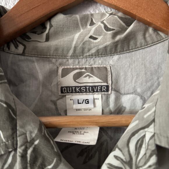Vintage Quiksilver Button Up Shirt Mens Large Aloha Print Hawaii Casual Luau - Picture 3 of 6